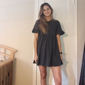Gray babydoll style ASOS dress.